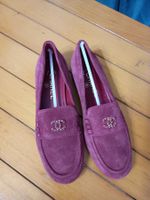 Mocassino Chanel scamosciato burgundy - Burgundy suede Chane
