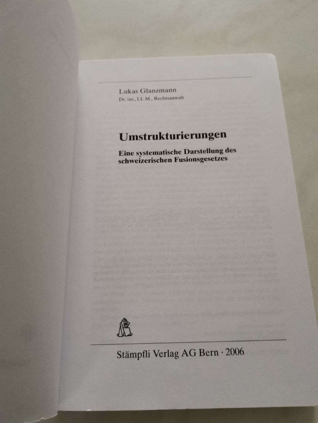 Libri: Umstrukturierungen Glanzmann Schweizer Recht – Usato da Gelfingen venduto da Meierbeat 1