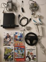 Nintendo Wii Konsole  Schwarze mit Zubehör und Spiele M.Kart