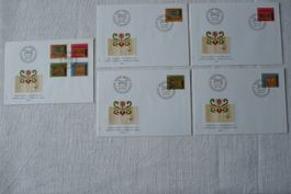 Pro Patria 1987 5 FDC Satz & Einzelmarken SBK B215 - B218