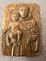 St. Antonius von Padua Plakette Bronze Religiöse Kunst