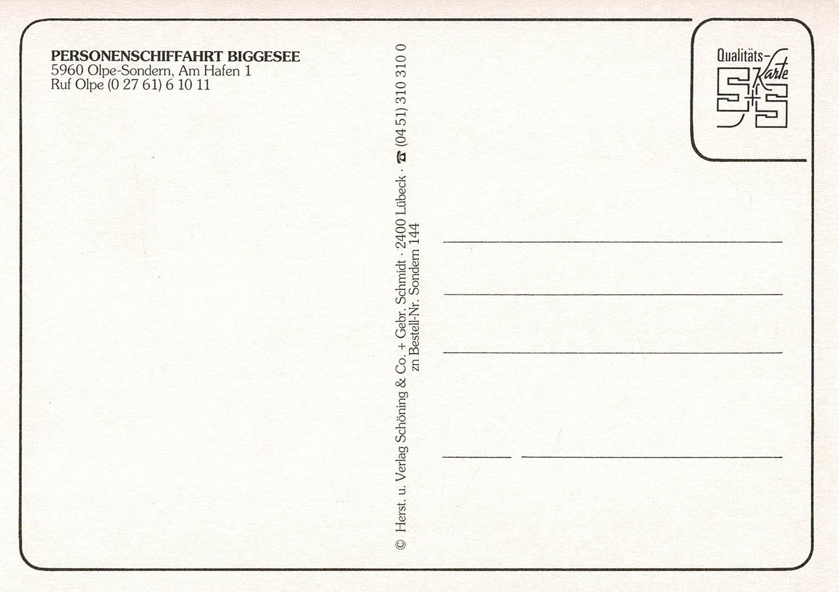 Cartoline postali: Ansichtskarte Biggesee, Flaggschiff MS Westfalen, ungelaufen – Usato da Ebmatingen venduto da desalli 1