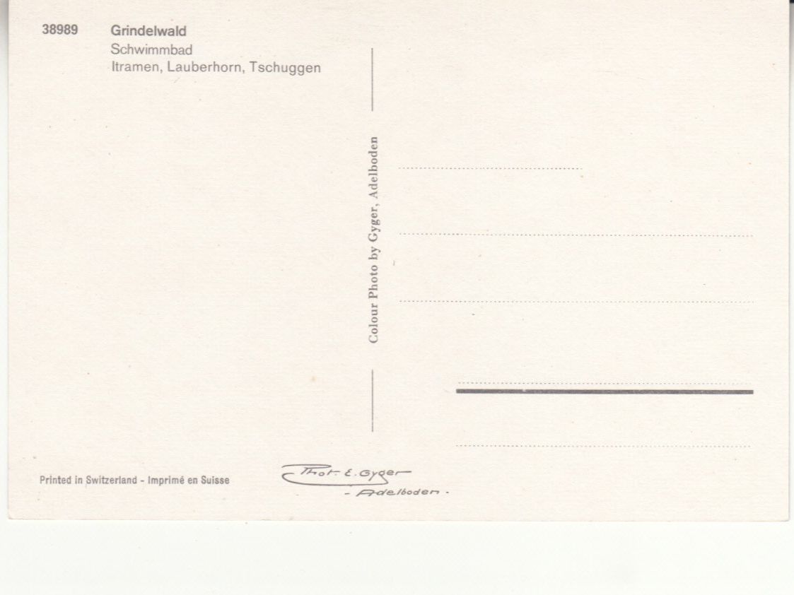Cartoline postali: Grindelwald Schwimmbad ca. 1960 – Usato da Bürglen TG venduto da StampGraf 1