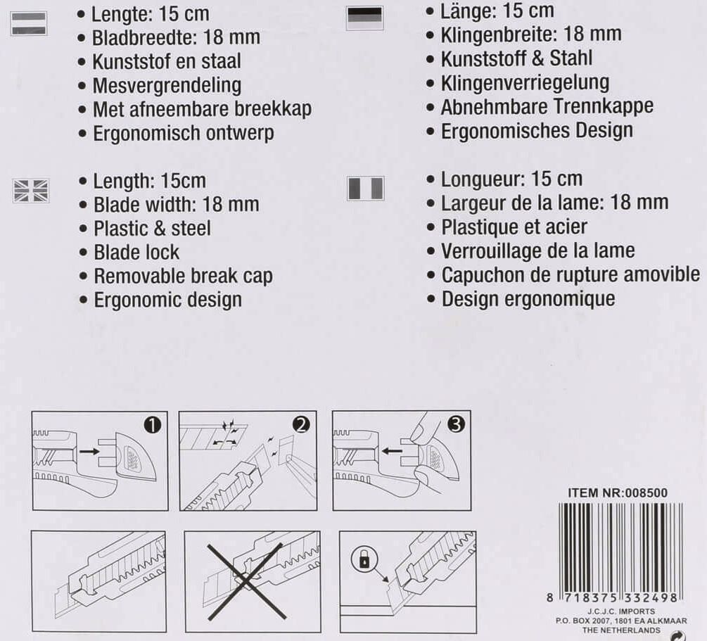 Messer: 4er Set Cutter Abbrech-Messerset 18mm – Neu und originalverpackt aus St. Gallen von schnaeppchen-preise 3