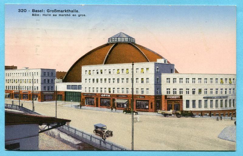 Cartoline postali: Basel 1931 - Grossmarkthalle – Usato da Opfikon venduto da cleocat-vb