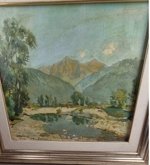 Dipinti: Ölgemälde Landschaft H. Bandi 1948 – Usato da Flums venduto da Flumsantik 3