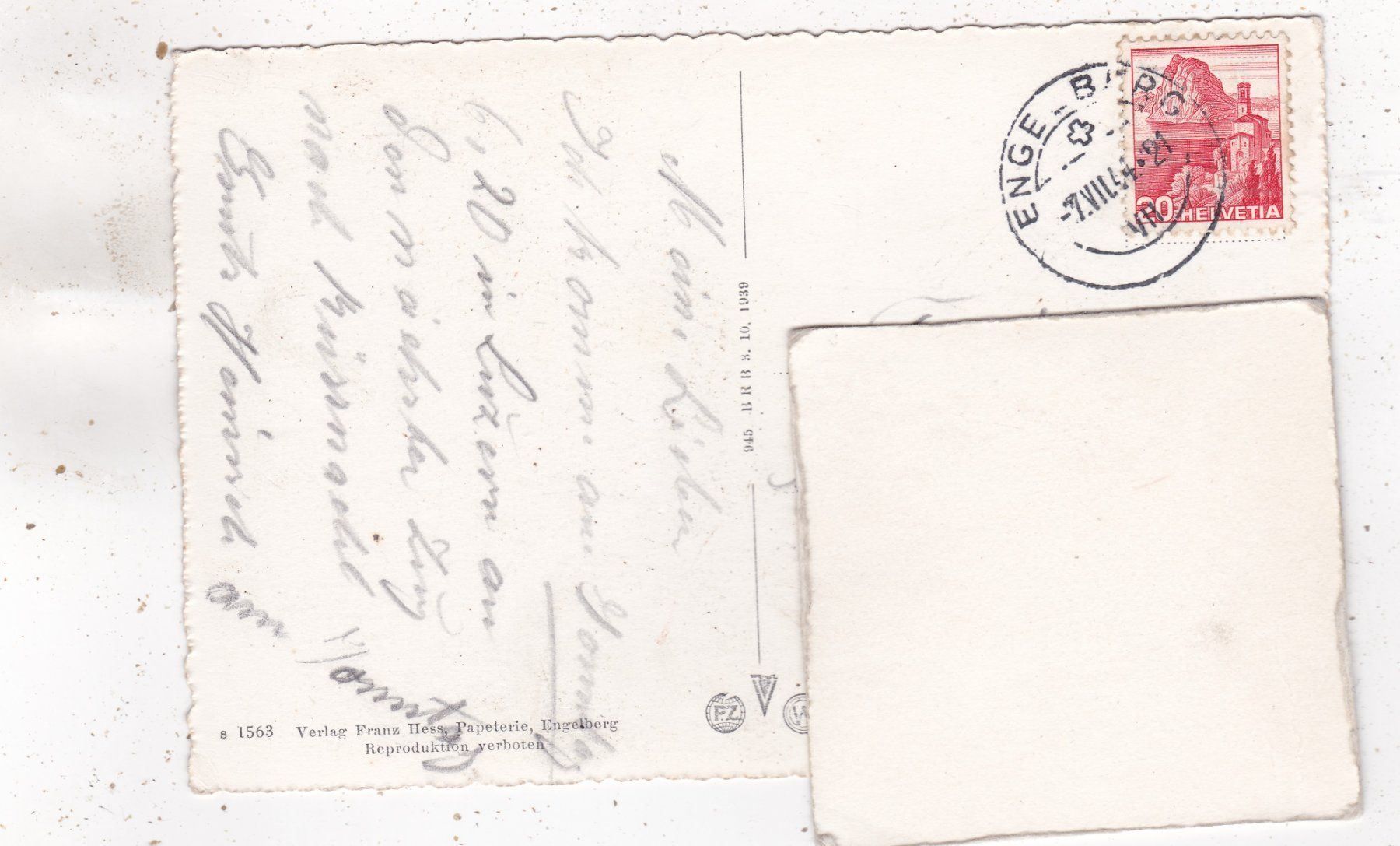 Ansichtskarten: Engelberg mit Hahnen 1944 – Gebraucht aus Herisau von Lisegrat2008 1