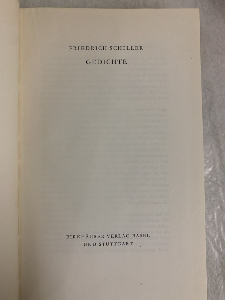 Libri: Schillers Werke - Gedichte, Birkhäuser Verlag – Usato da Erlenbach ZH venduto da Ritschly 4