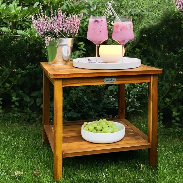 Gartentisch Wetterfest Holz 2 Ablageflächen Kaufen auf Ricardo