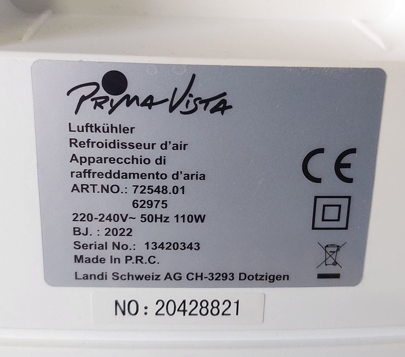 Ventilatoren: Ventilator / Luftkühler Prima Vista auf Rollen 20L – Gebraucht aus Zizers von toasty01 4