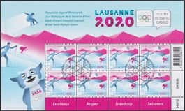 2019, Nr.1755 Zierbogen (Winterspiel) mit Ersttags-Stempel.