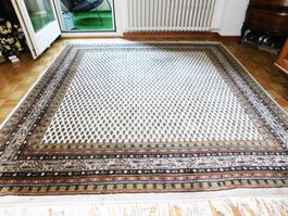 Schöner Mir Creme Teppich, Indien, 200x197cm, 3.94m2
