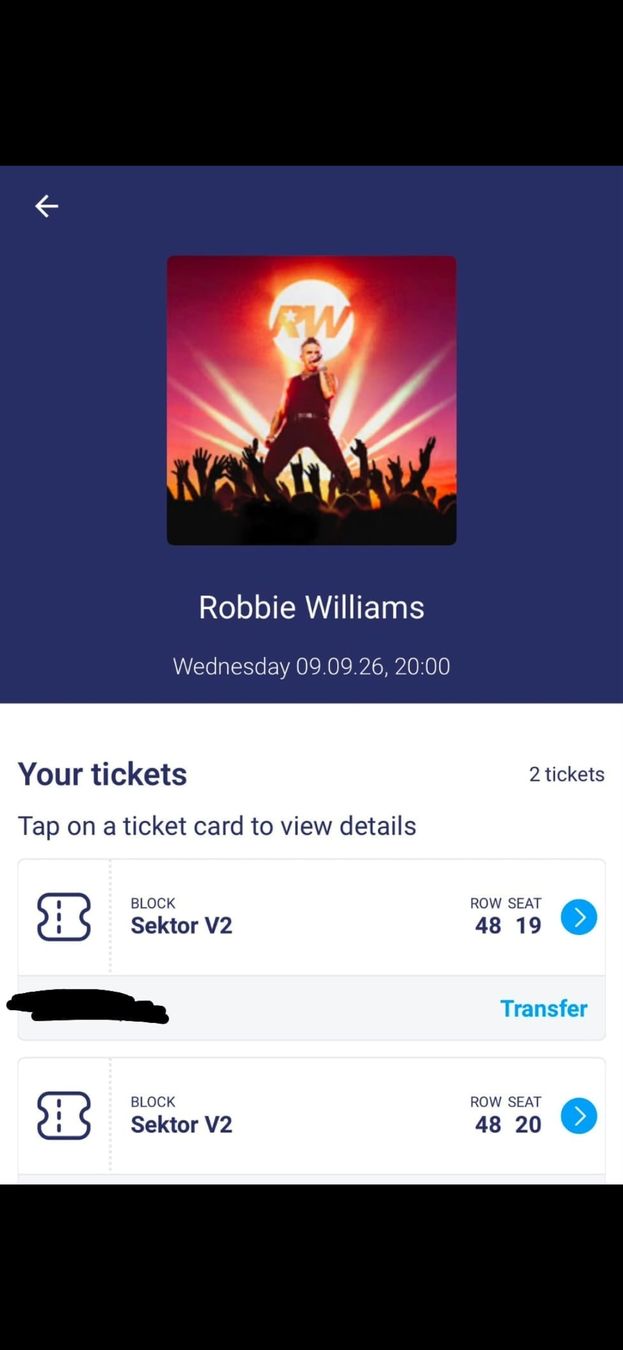 Tickets: 2 Robbie Williams Sitzplatztickets – Neu und originalverpackt aus Zürich von hae_57hs