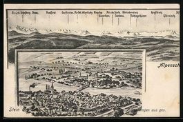 Stein a. Rhein, Ortsansicht und Alpenpan