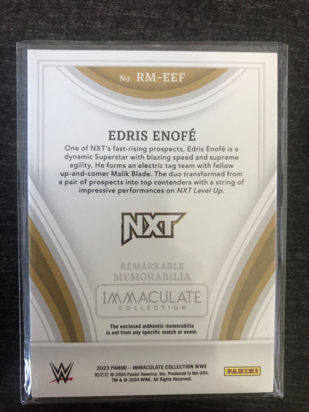 Topps Carte collezionabili: Panini Immaculate WWE Edris Enofe Patch 06/35 – Usato da Wangenried venduto da Garagara 1