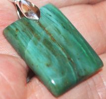 Anhänger L-3588 – Grüner Prase Jaspis  25x18mm