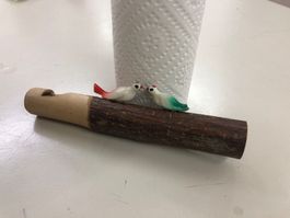 Trillerpfeife aus Holz,, neuwertig, 13,5 cm lang