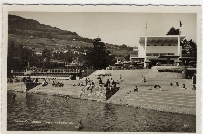 Cartoline postali: Vevey Corseaux Plage - 1935 – Usato da Kirchberg BE venduto da Mgh