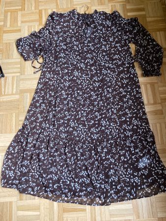 RIANI Chiffon Kleid mit Unterkleid, 44 - NEU - dunkel-braun