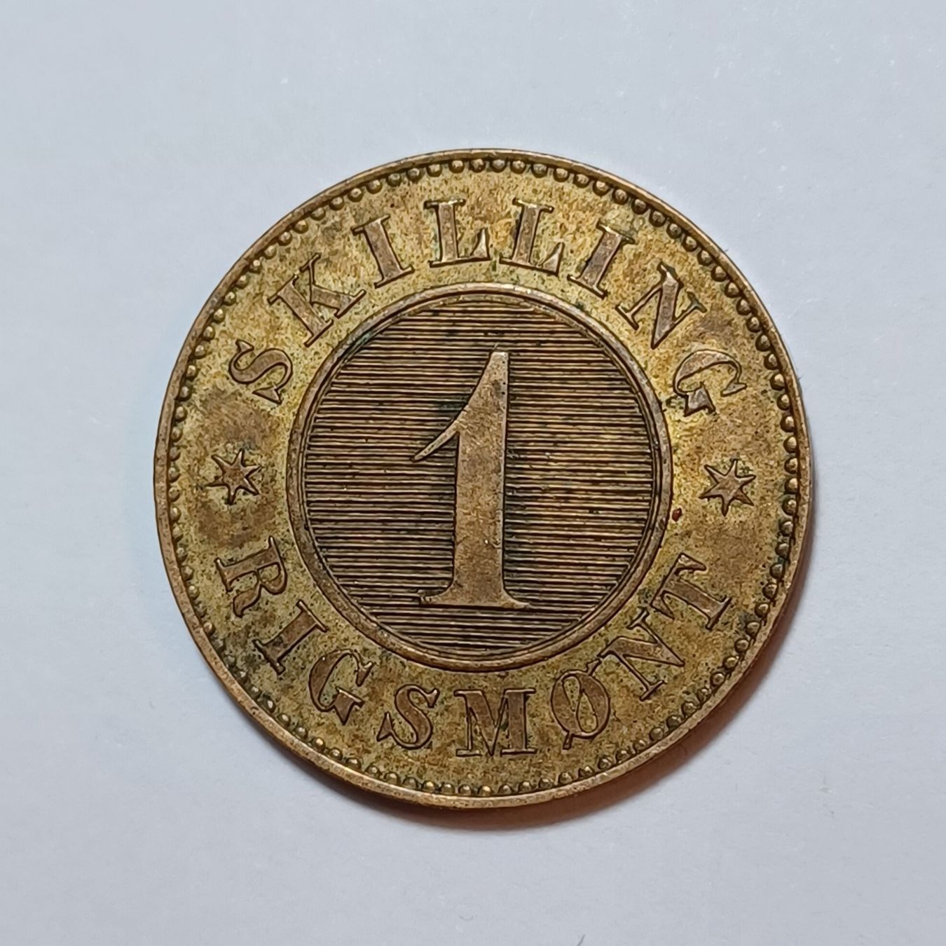 Alle Münzen: 1 Skilling 1860 Dänemark – Gebraucht aus Pfäffikon ZH von Welt_Muenzen