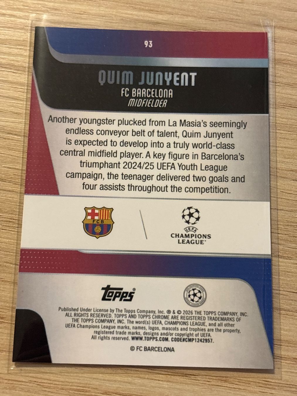 Topps Carte collezionabili: Topps Chrome UCC 25/26 Quim Junyent Prism Refractor – Nuovo (secondo la descrizione) da Zürich venduto da BVBWINNER 1