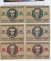 6x Notgeld, div. kleine Beträge, Stadt Weimar, 1921