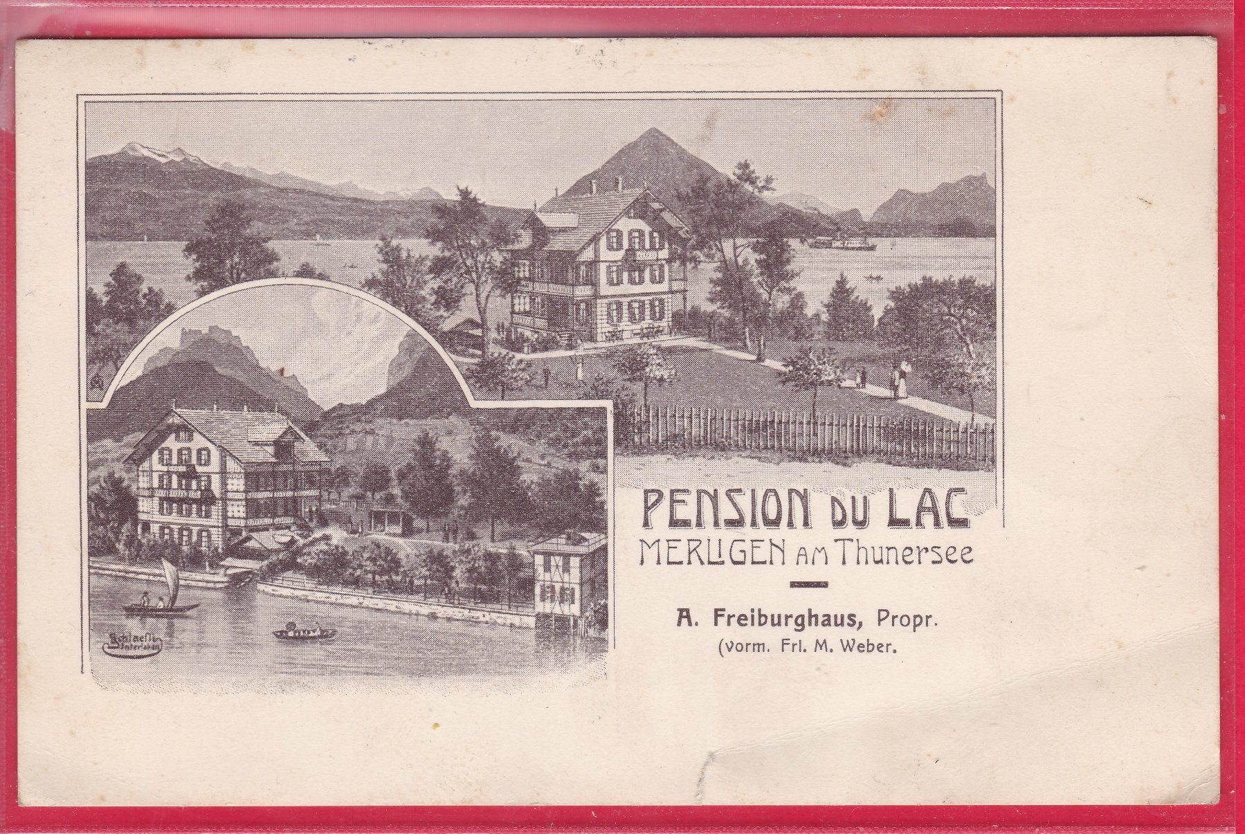 Cartes postales: MERLIGEN, PENSION DU LAC, 20.11.1925 – D'occasion à Oberrieden par Gebirgsstelze