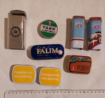 8 Blechbüchsli. Die 2 von Dr. Oetker noch neu und voll.