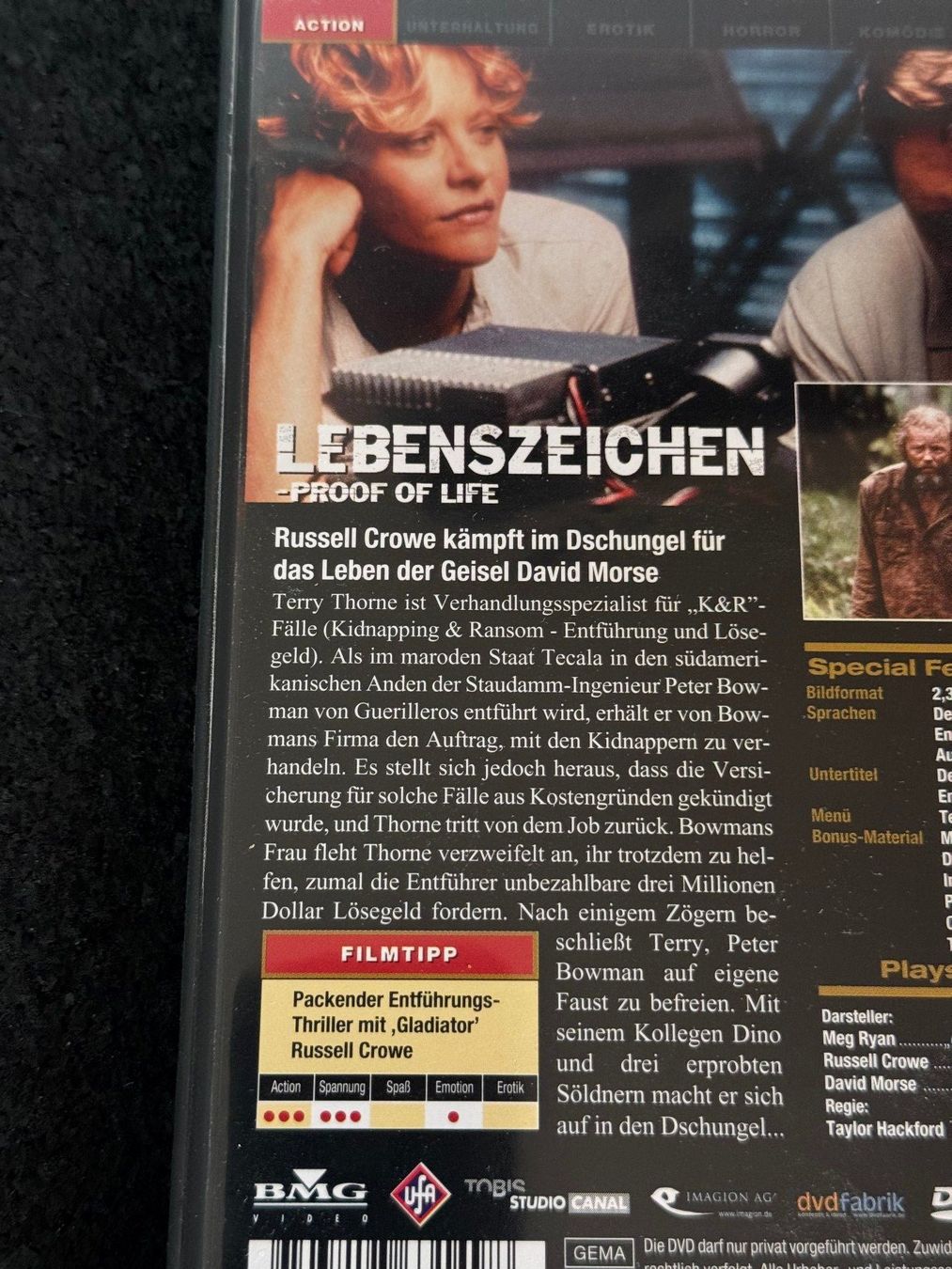 Tutti i DVDs: Lebenszeichen "Proof of Life" DVD DE/EN – Usato da Fribourg venduto da tschjoly 2