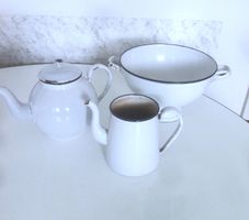 3 emaillierte Teile, alte