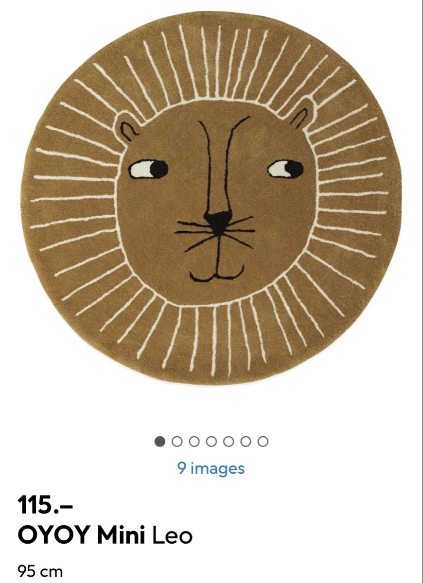 Oyoy Teppiche: OYOY Mini Leo Rug 95 cm – Gebraucht aus Buchs ZH von Katia.K