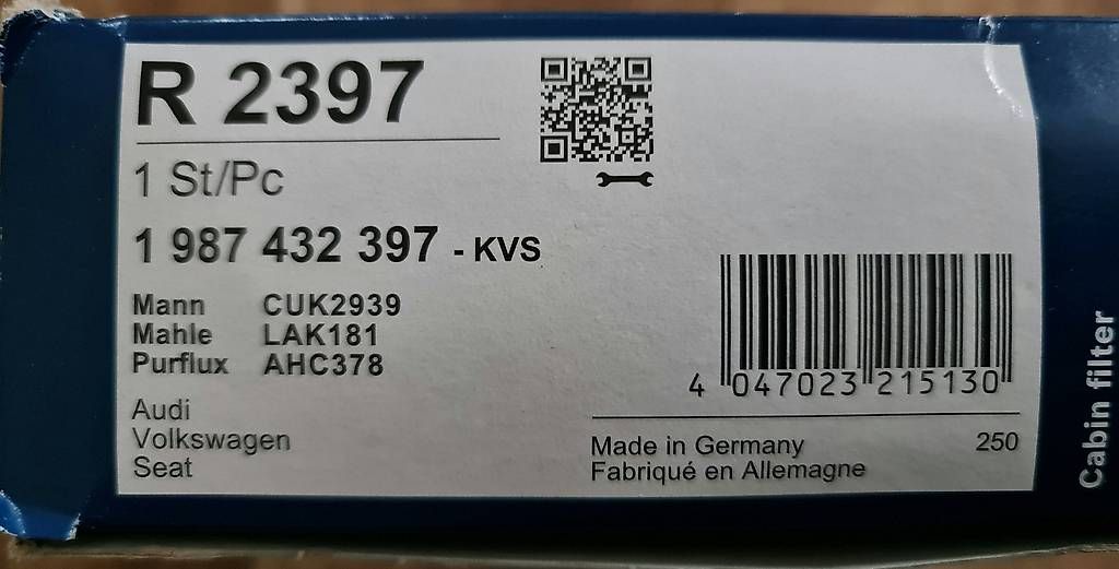 Ventilazione: Kabinfilter mit Aktivkohle Bosch  – Usato da Balgach venduto da ste_wqc7 4