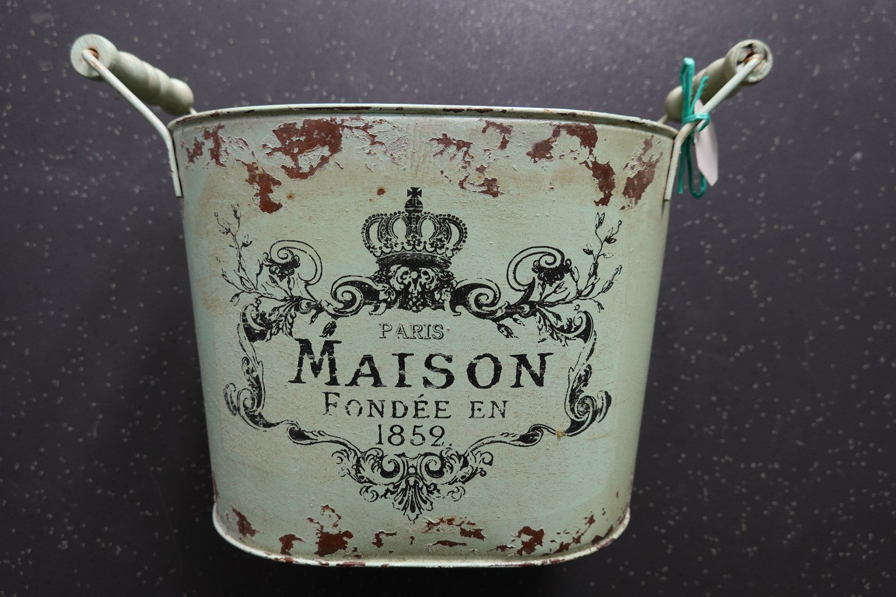 Tutte le decorazioni: Shabby Chic Eimer Maison Paris Vintage Deko mint Cachepot – Nuovo (secondo la descrizione) da Jona venduto da simongarden