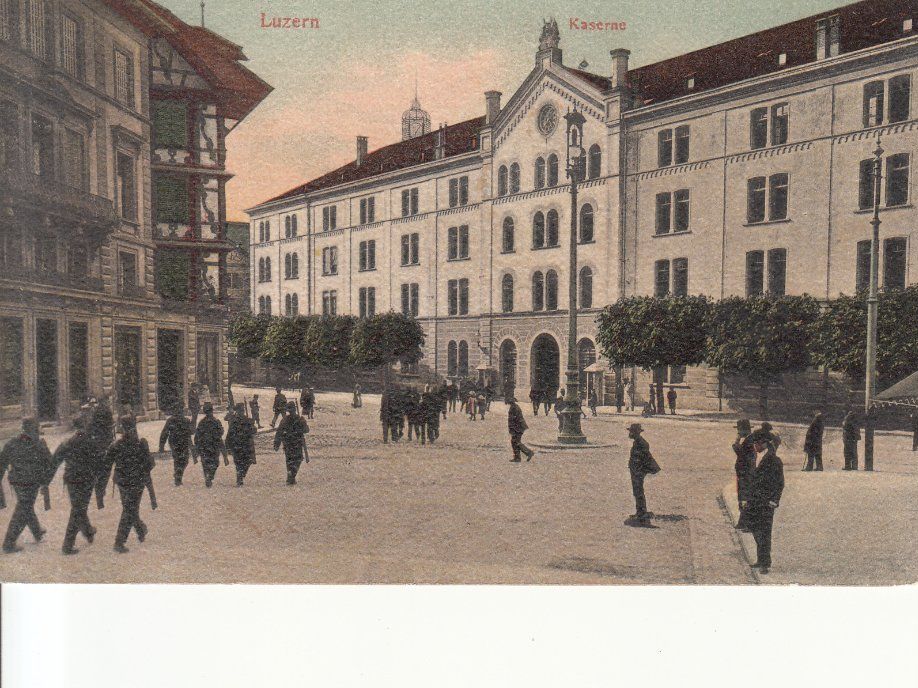 Cartoline postali: Luzern Kaserne 1908 – Usato da Bürglen TG venduto da StampGraf