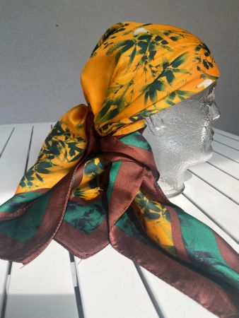 NEU 100% Seide, Schal, Foulard, Bandana, 66x66cm, Bambus