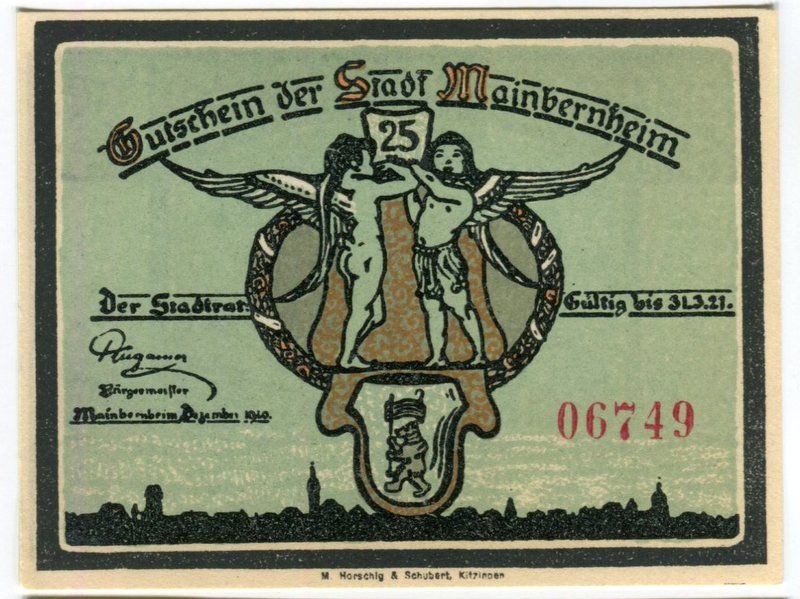 Banconote: Notgeld "25 Pfennig. Mainbernheim 1921" – Usato da Basel venduto da Butsch5