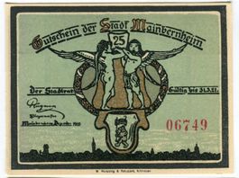 Notgeld "25 Pfennig. Mainbernheim 1921"