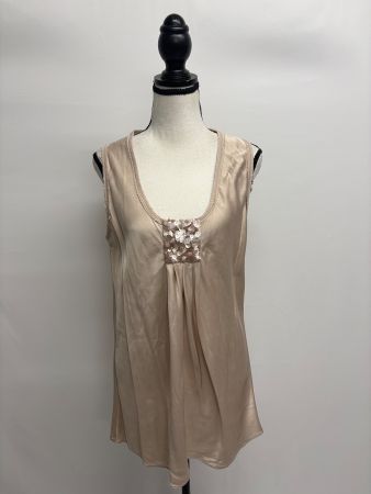 Rene Lazard Seidentop mit Pailletten Gr, 34/36 nude rosé