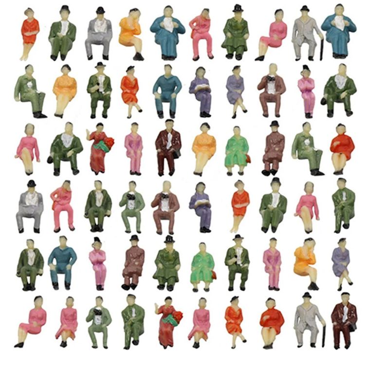 60 FIGUREN SITZEND FÜR MODELLBAU - MODELL EISENBAHN H0 (Neu und ...