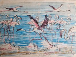 FRITZ HUG LITHOGRAPHIE SIGNIERT BLATTGRÖSSE 54X38CM