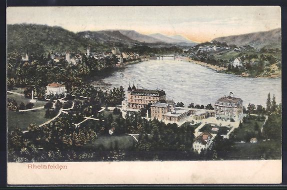 Cartoline postali: Rheinfelden, Ortsansicht aus der Vogelsc – Usato da Berlin venduto da bartko-reher