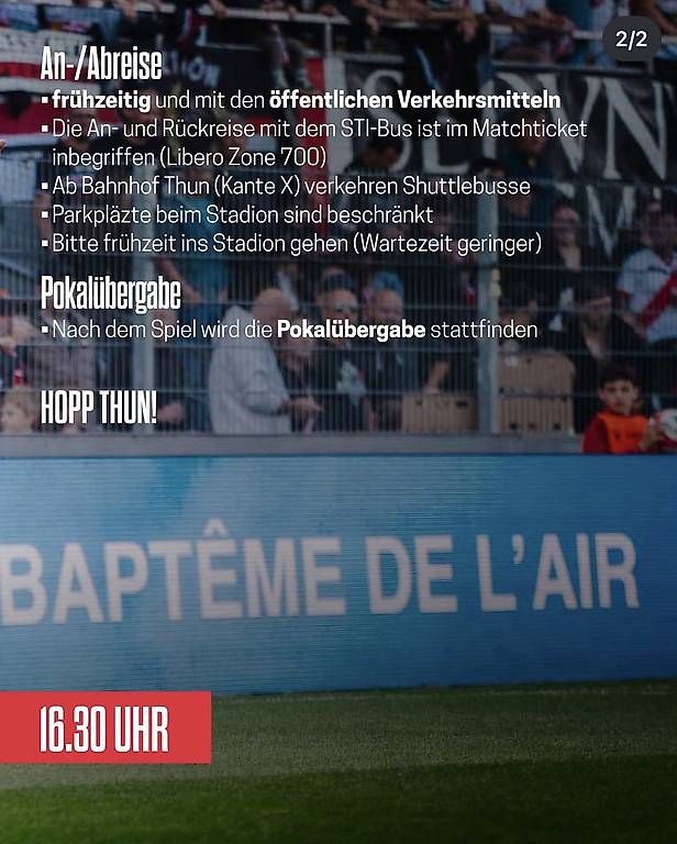 Biglietti: FC Thun vs.YB Ticket – Usato da Biel/Bienne venduto da RePhone3645 1
