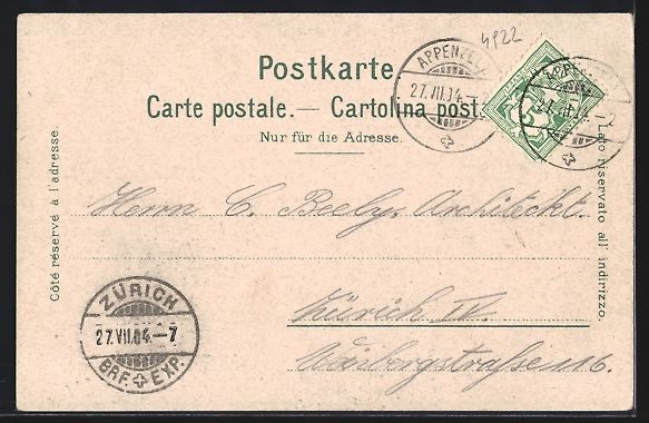 Cartoline postali: Meglisalp, Gebäudeansicht mit Säntis – Usato da Berlin venduto da bartko-reher 1