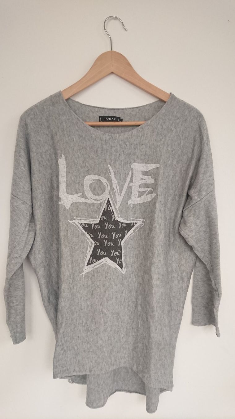 Maglioni & Felpe: Damen Pullover Today Gr. L Grau meliert Stern – Usato da Hallau venduto da CHACLA
