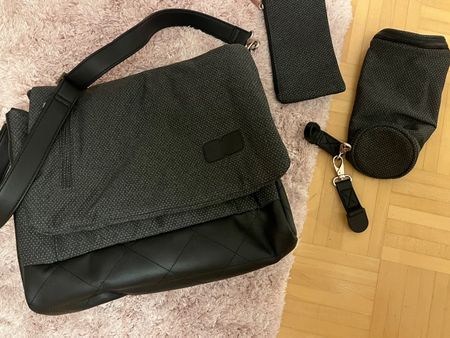 ABC Design Wickeltasche grau gepunktet