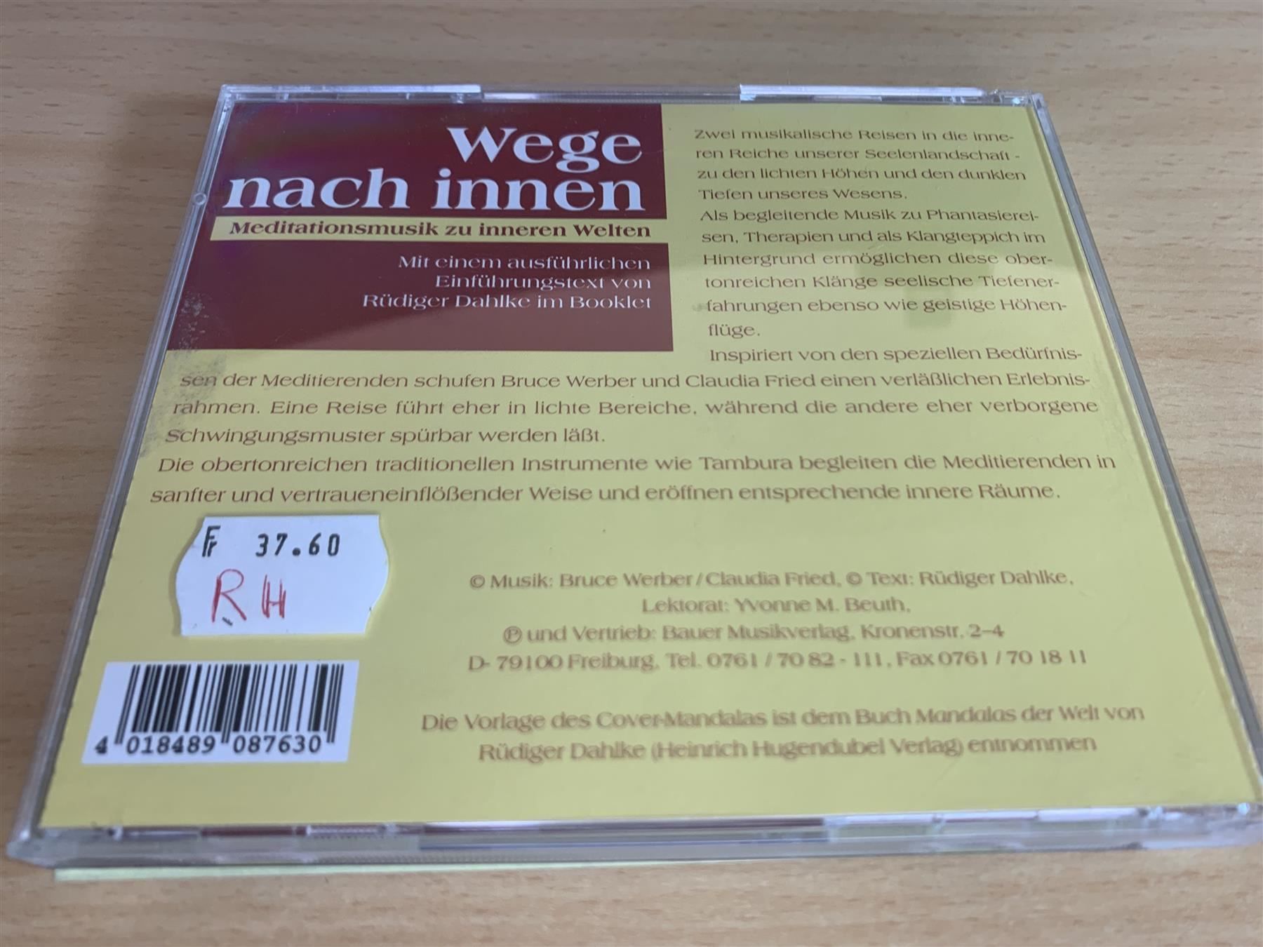 CD: Werber &  Fried - Wege nach Innen – Usato da Rikon im Tösstal venduto da Alpenmutz 1