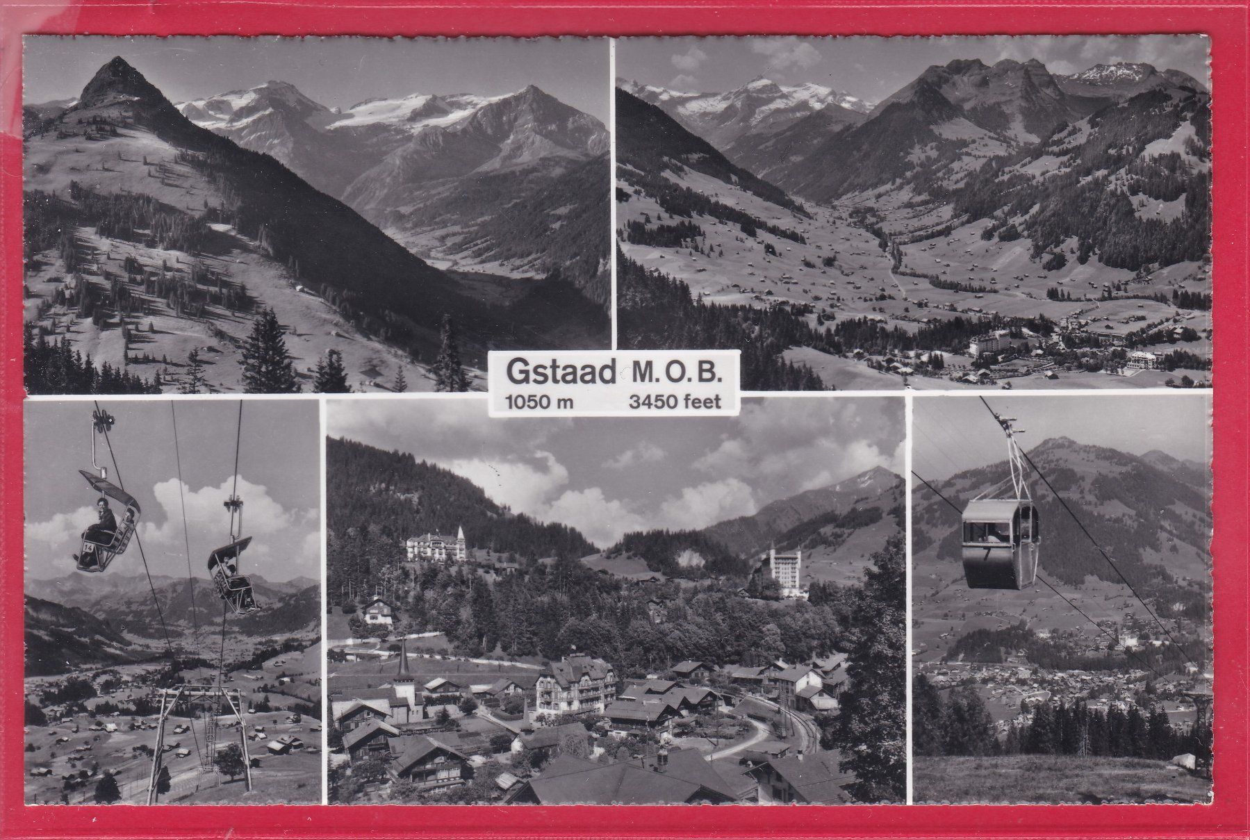 Cartoline postali: GSTAAD 1050m M.O.B., 5-BILDER – Usato da Oberrieden venduto da Gebirgsstelze