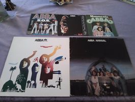 ABBA Schallplatten Konvolut, 2 X LP + 3 X SINGEL 70ER JAHR