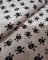 3,05 lfm. 100% Baumwoll Mako-Jersey Skull weiss