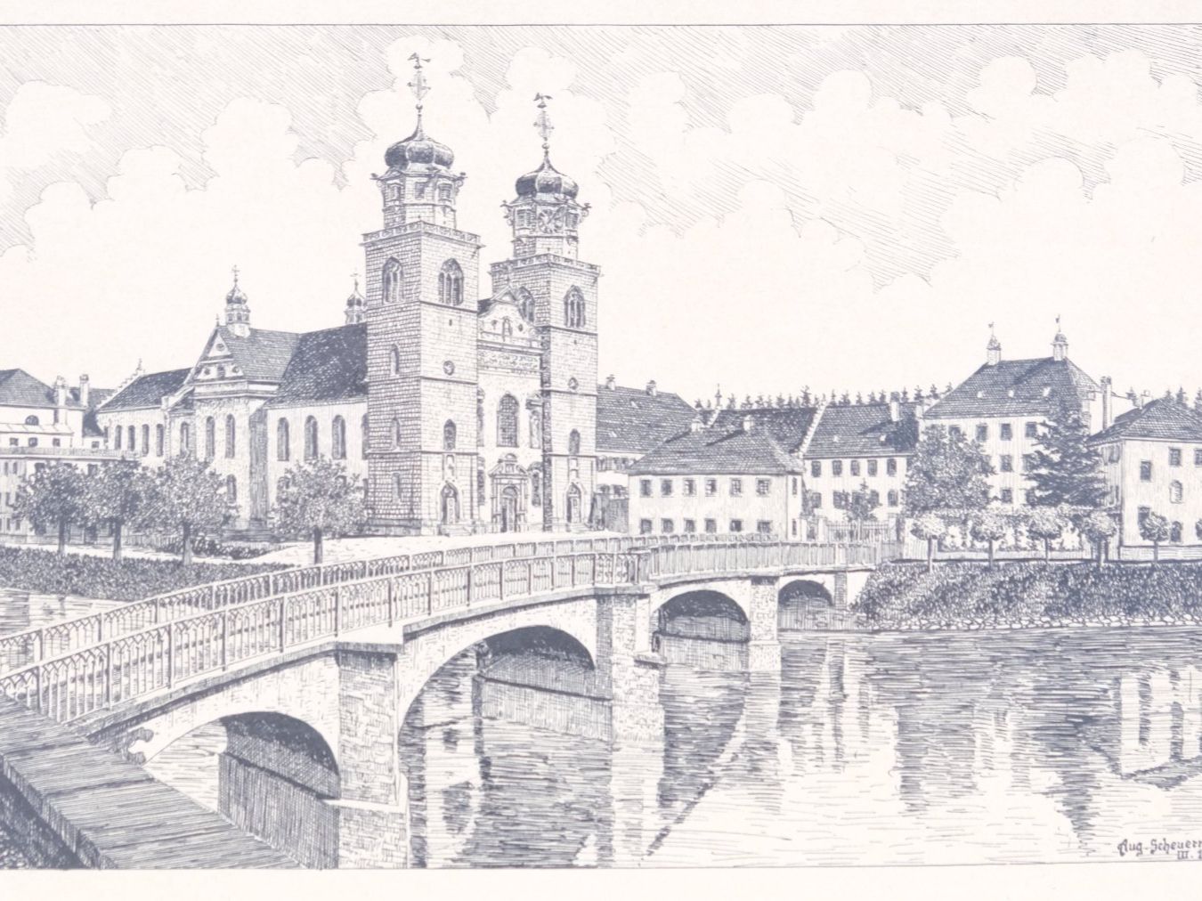 Gravures: August Scheuermeyer Kloster Rheinau Grafik - 1933 – D'occasion à Volketswil par brockipfannenstil 3